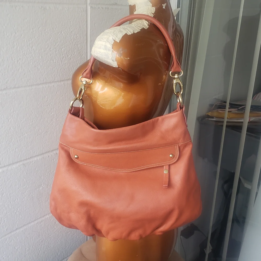 Pietro Alessandro New York Orange leather Hobo Bag